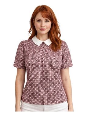TORY BURCH - Peter Pan Collared Blouse.  buttons down the back. Size 0